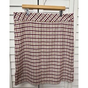 Talbots Houndstooth Wool Blend Pencil Skirt Academia Preppy Women's Size 16